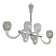 Amazing 6 Light BarovierArt Deco Chandelier, "Bullicante" Glass Murano, 194