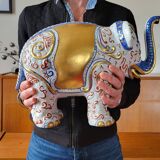 Imposing Italian Porcelain Elephant, Elephant Statue