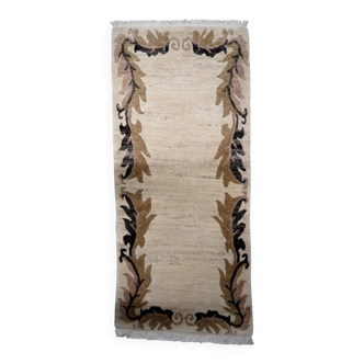 Vintage Tibetan Art Deco Khaden rug 92cm x 206cm 1960s