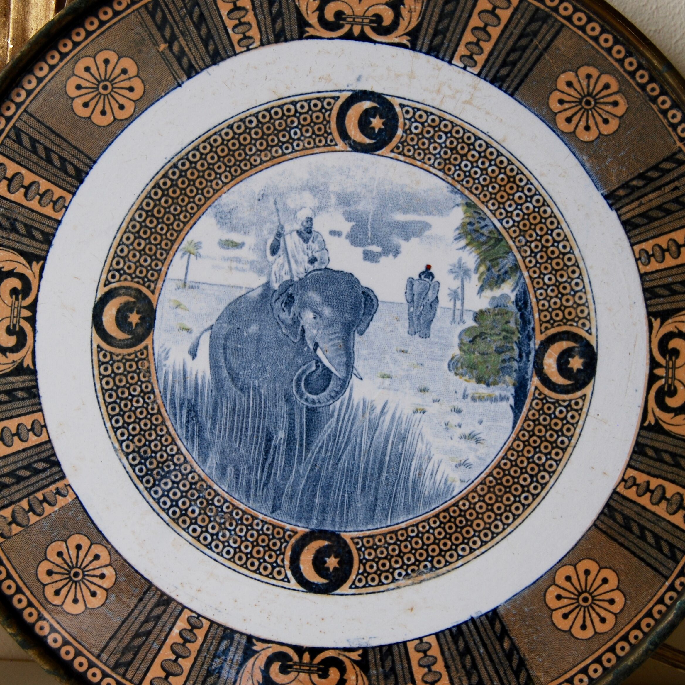 Ceramic and brass tray