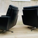 Vintage armchair in upholstered leather germany 70s