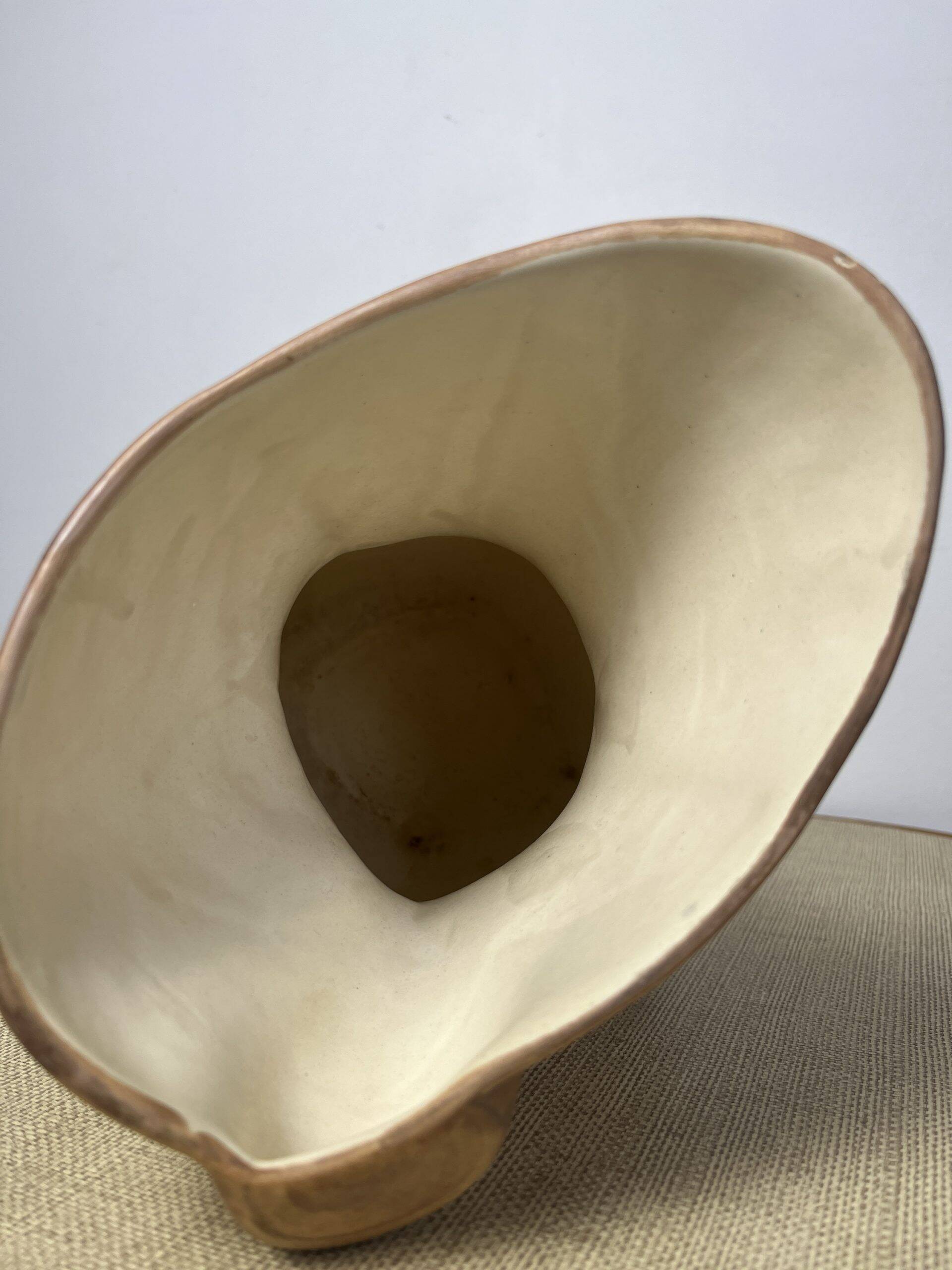 Ceramic vase in wood style by Grandjean Jourdan in Vallauris