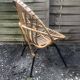 Vintage bamboo rattan shell armchair from the 60s