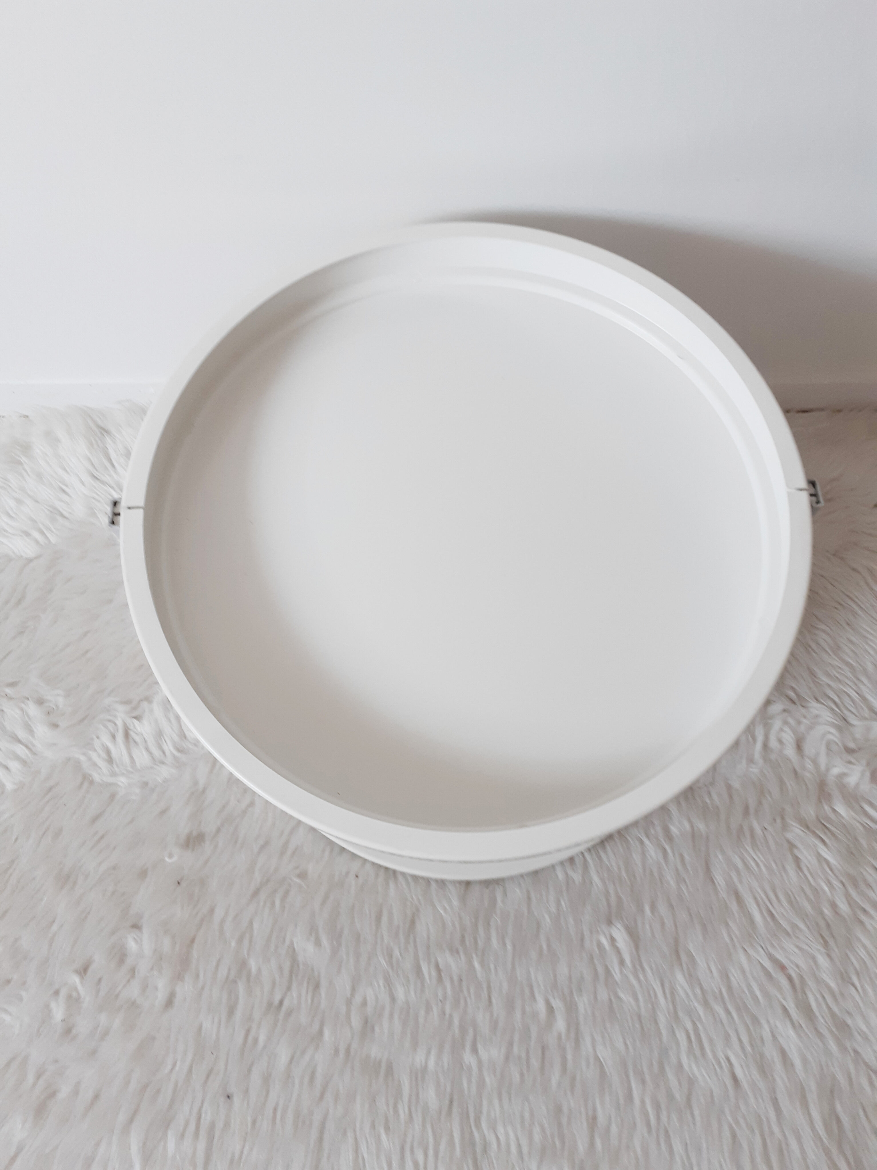 Vintage bar table, white plastic, round table, 70s