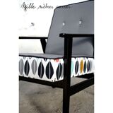 Chair completely renovated vintage (wood, fabric, trim).