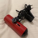 Pair of vintage red clamp spotlights from the 70s