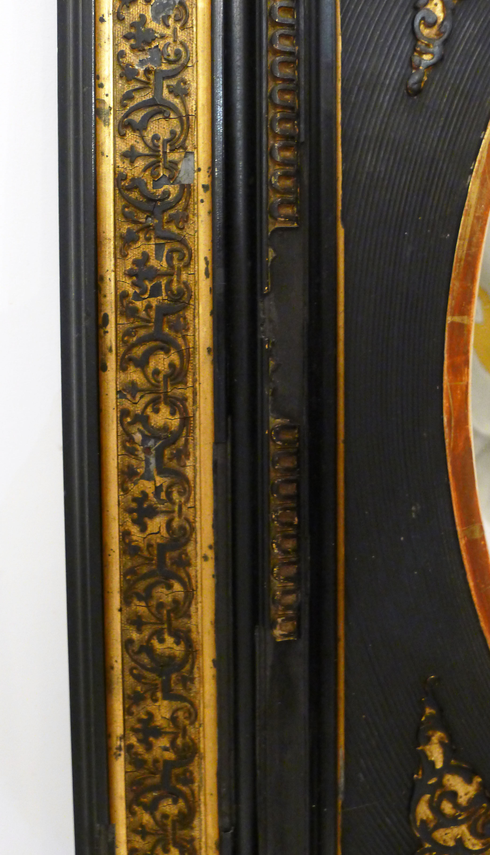 Napoleon III black oval mirror - 69x59cm