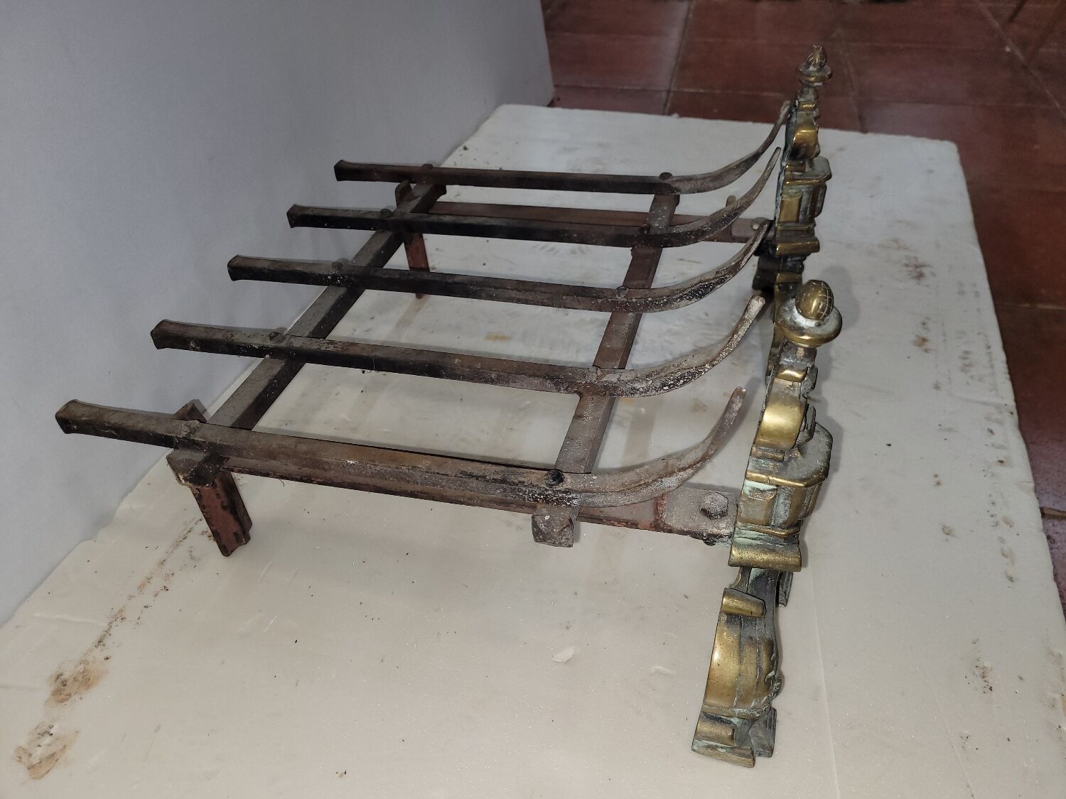 Bronze fireplace chenets