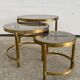 Three round brass tables 1970