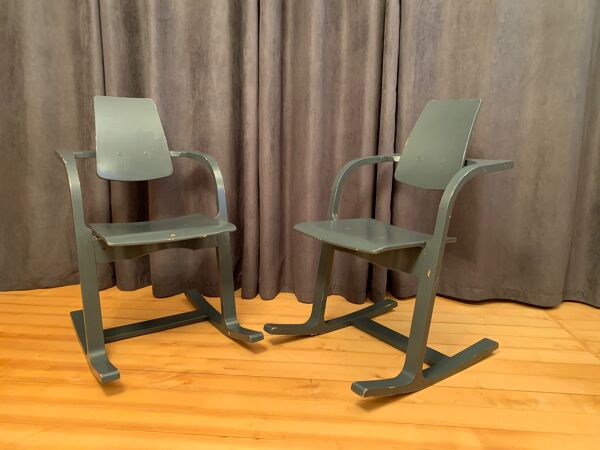 Paire de chaises Pendulum par Peter Opsvik Stokke Norvège, années 1980