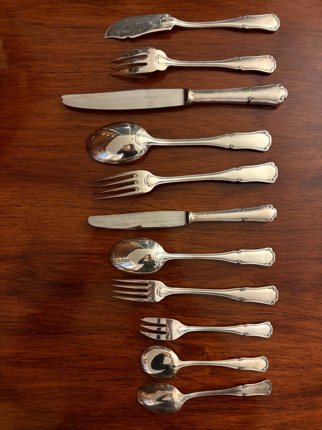 Silver-plated metal cutlery set Ercuis model Valençay - 148 pieces