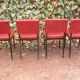 Series of 4 red chairs in skai