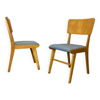 Chaises de salle à manger en hêtre modernistes du milieu du siècle, années 1950, lot de 2