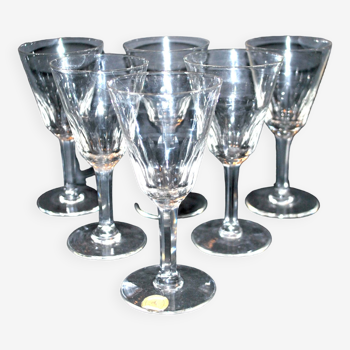 Series of 6 antique wine glasses in blown glass from meisenthal 1900 12.5 cm