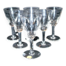 Série de 6 verres à vin anciens en verre soufflé de meisenthal 1900 12.5 cm