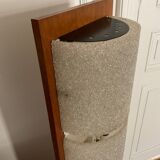 Vintage floor lamp in teak and granite Perspex
