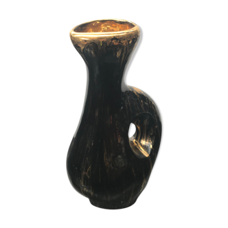 Former pitcher Vallauris tess black ceramics - vintage gold