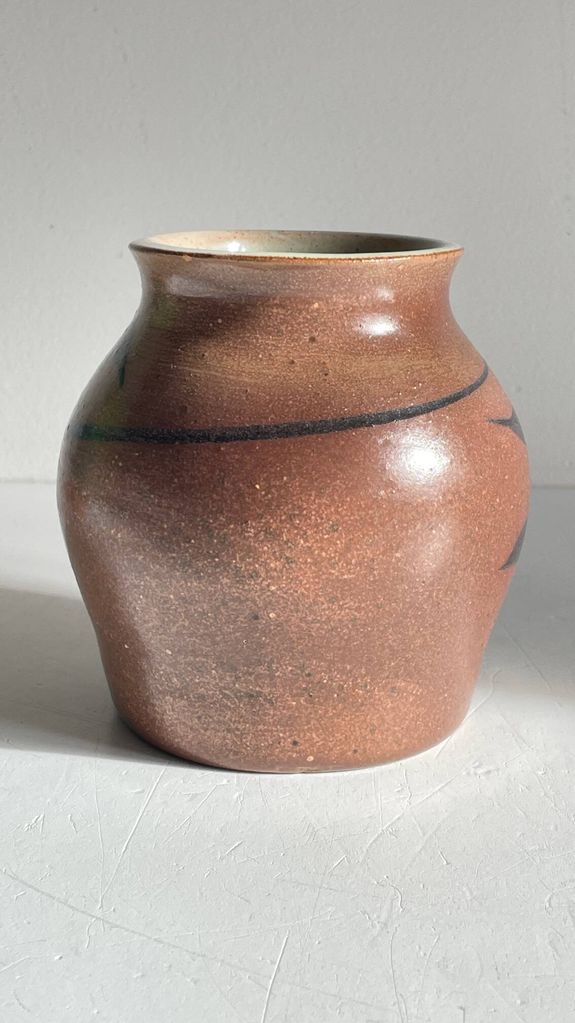 VASE Artisanal Signed Stoneware VINTAGE