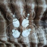 4 white champagne flutes