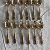 12 small teaspoons in Vintage golden metal
