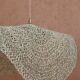 Handmade wicker hanging basket with brass finish