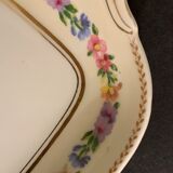 Chocolate cake dish Raynaud Limoges floral decoration