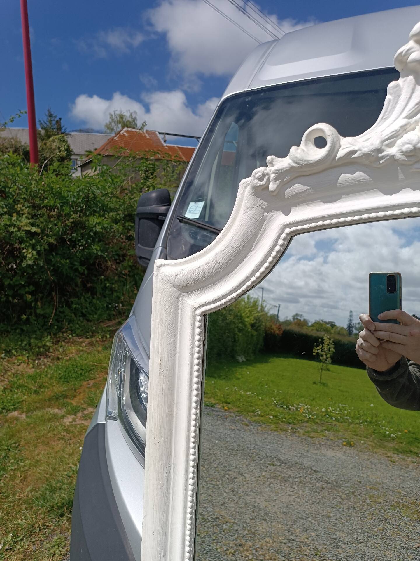 Miroir ancien à fronton 174/94 cm