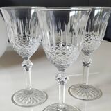 Set of 6 Large Red Wine Glasses. Bohemian Crystal. Diamond-tipped.