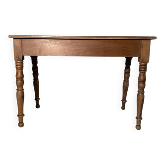 Vintage solid wood desk table - Elegant turned legs