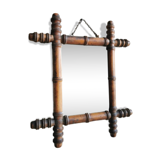 Wooden barber mirror