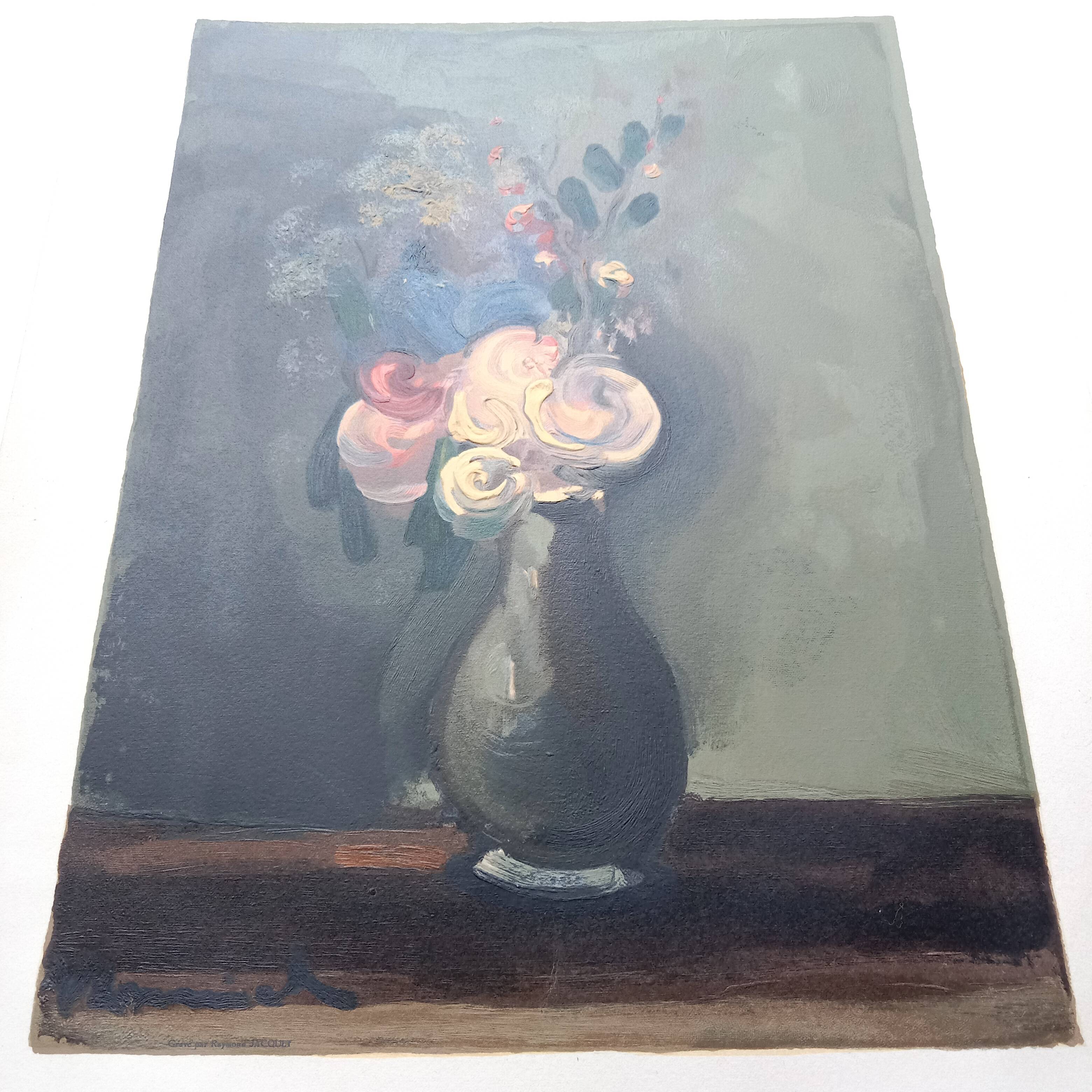 "The Pompom Roses", heliogravure by Raymond Jacquet after Maurice de Vlaminck (1876-1958)