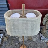 Scandinavian floor lamp in oak metal and fabrics from the 60s