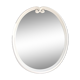White metal oval mirror 49x39cm