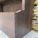 Antique wooden plate rack cupboard.