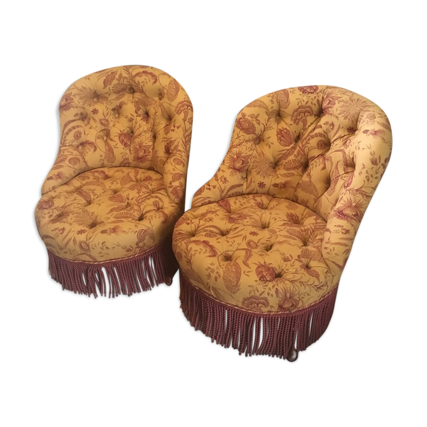 Paire de fauteuils crapaud
