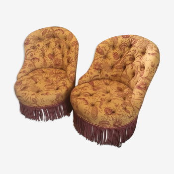 Paire de fauteuils crapaud