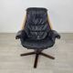Fauteuil design scandinave cuir teck vintage Gote Mobler