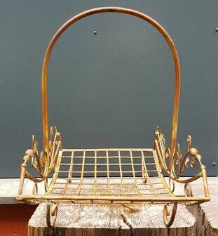 Wrought iron basket with handle large