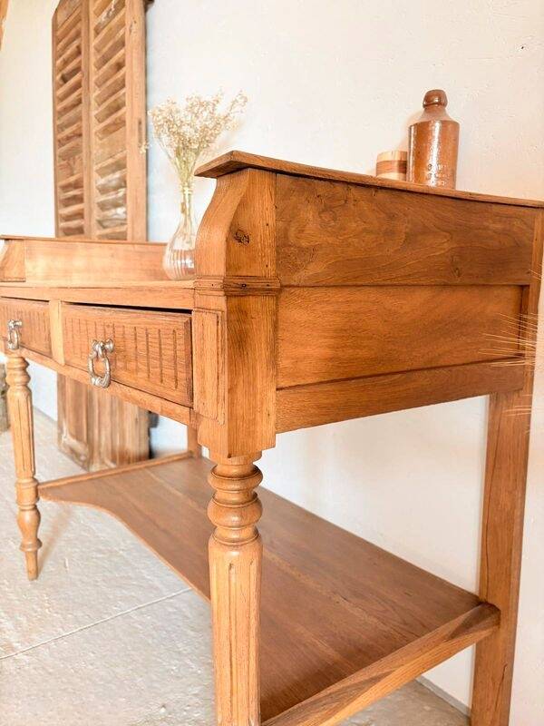 Renovated antique oak hairdresser – Console, desk, entrance furniture, accent furniture, serving table.