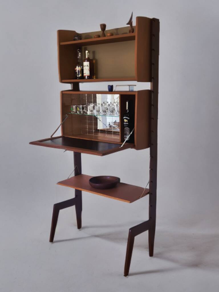 Teak bar cabinet Ergo, Vintage Scandinavian 1960s