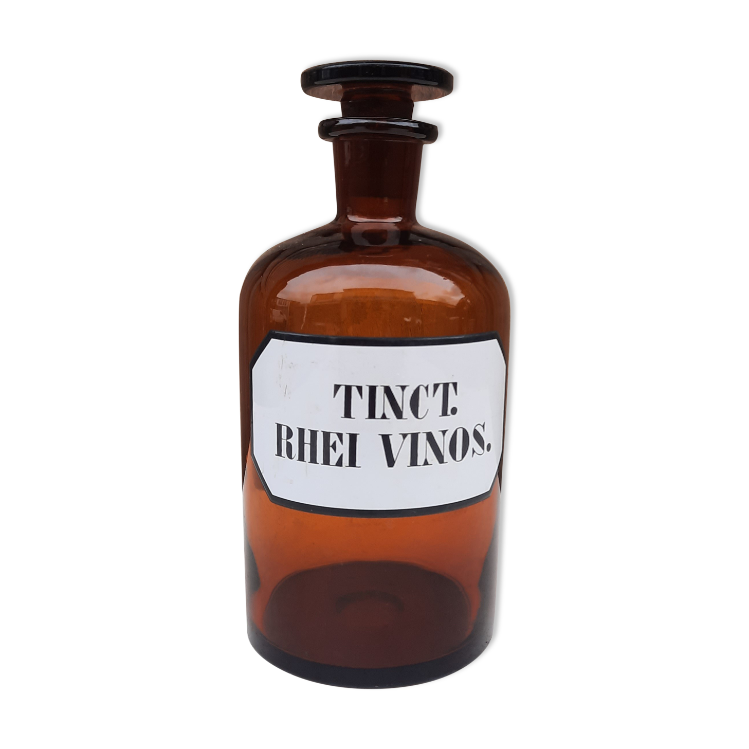 Apothecary bottle, "TINCT. RHEI VINOS.", Germany 1930