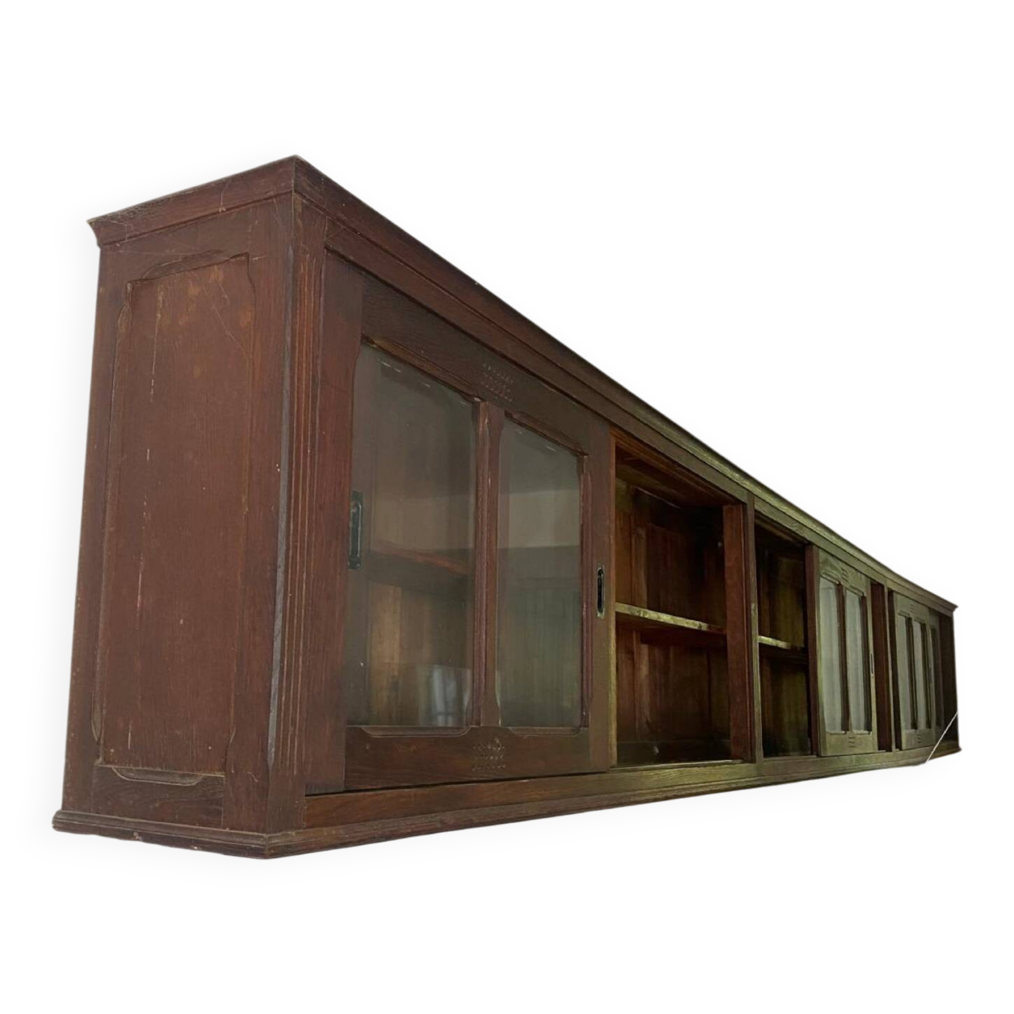 Authentic antique apothecary wall unit – 5 metres – solid wood