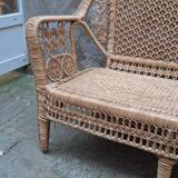 Ensemble de jardin en rotin Peacock banquette  et fauteuil