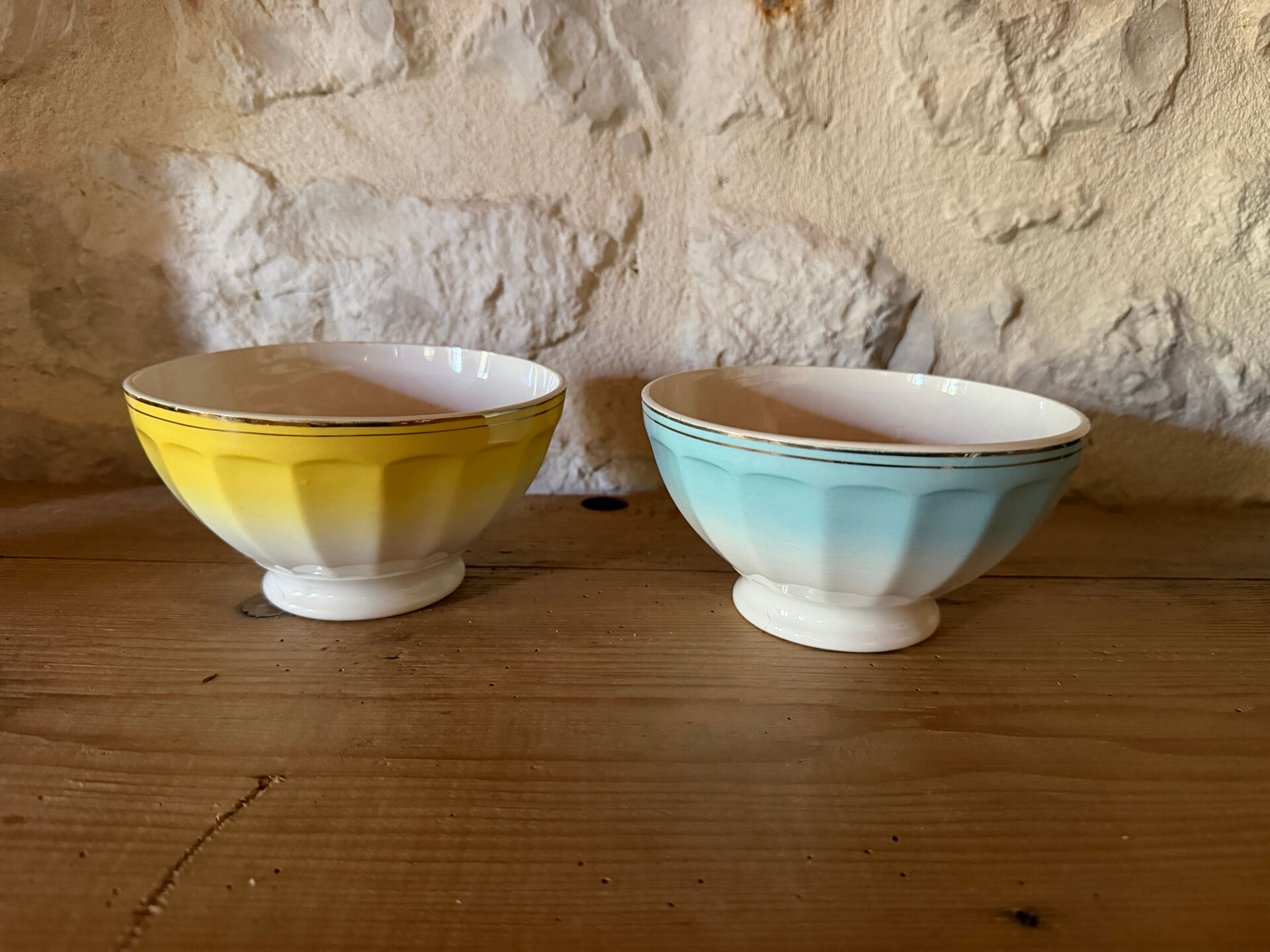 Antique faceted bowls