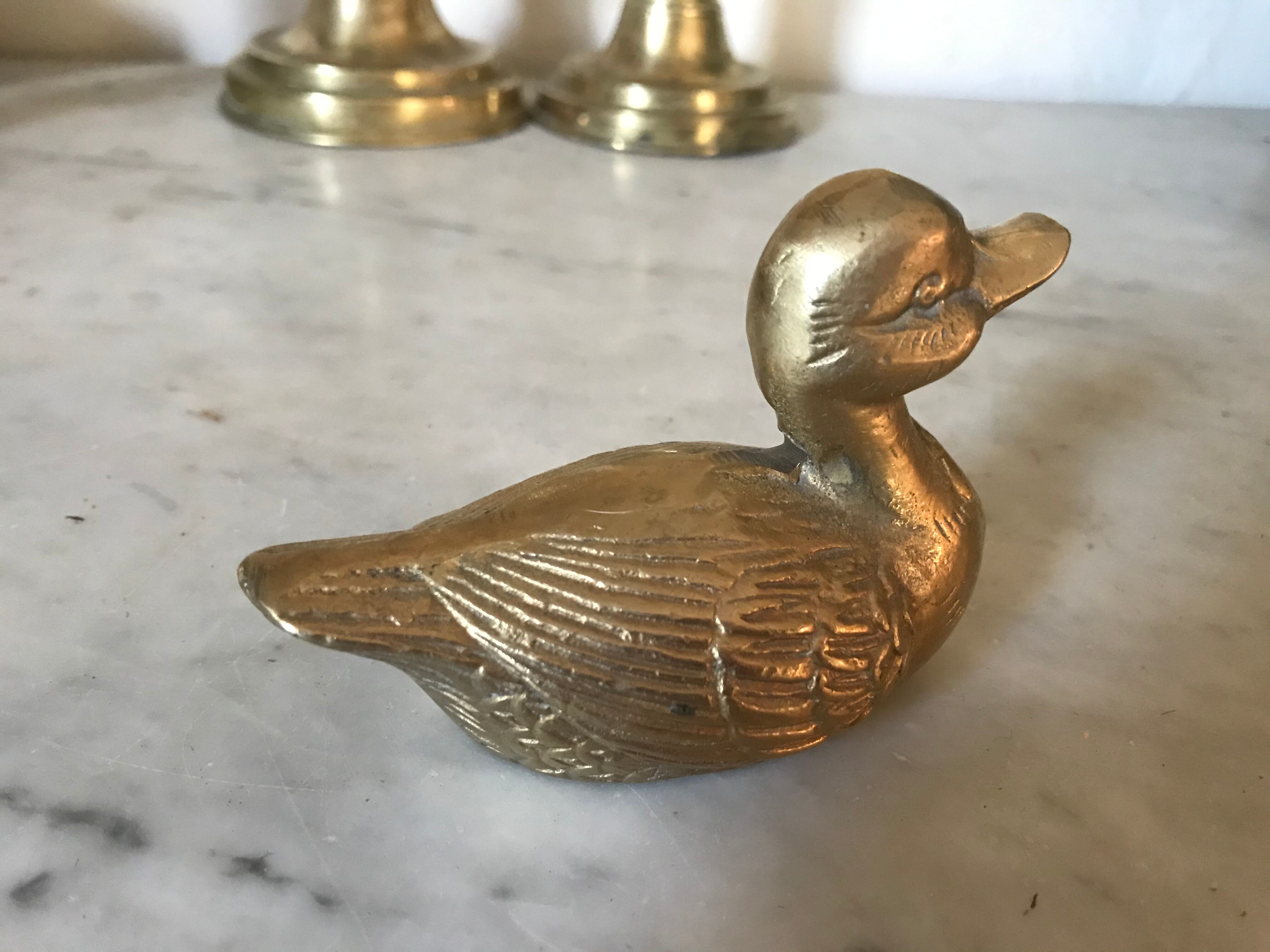 Vintage brass duck