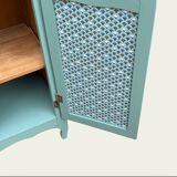Vintage grey-green glass cabinet from the 1960s.