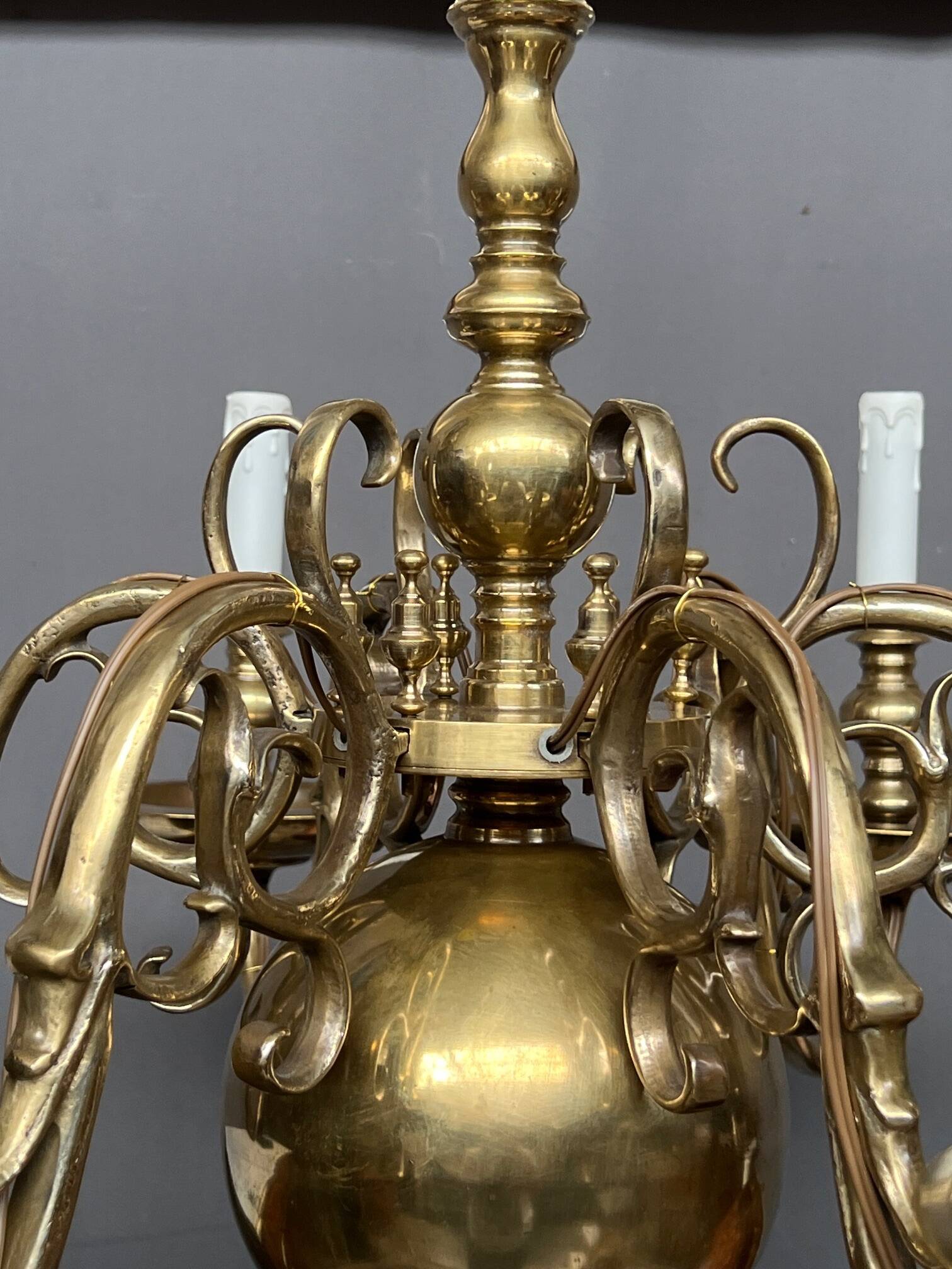 Chandelier from an old castle in solid bronze.