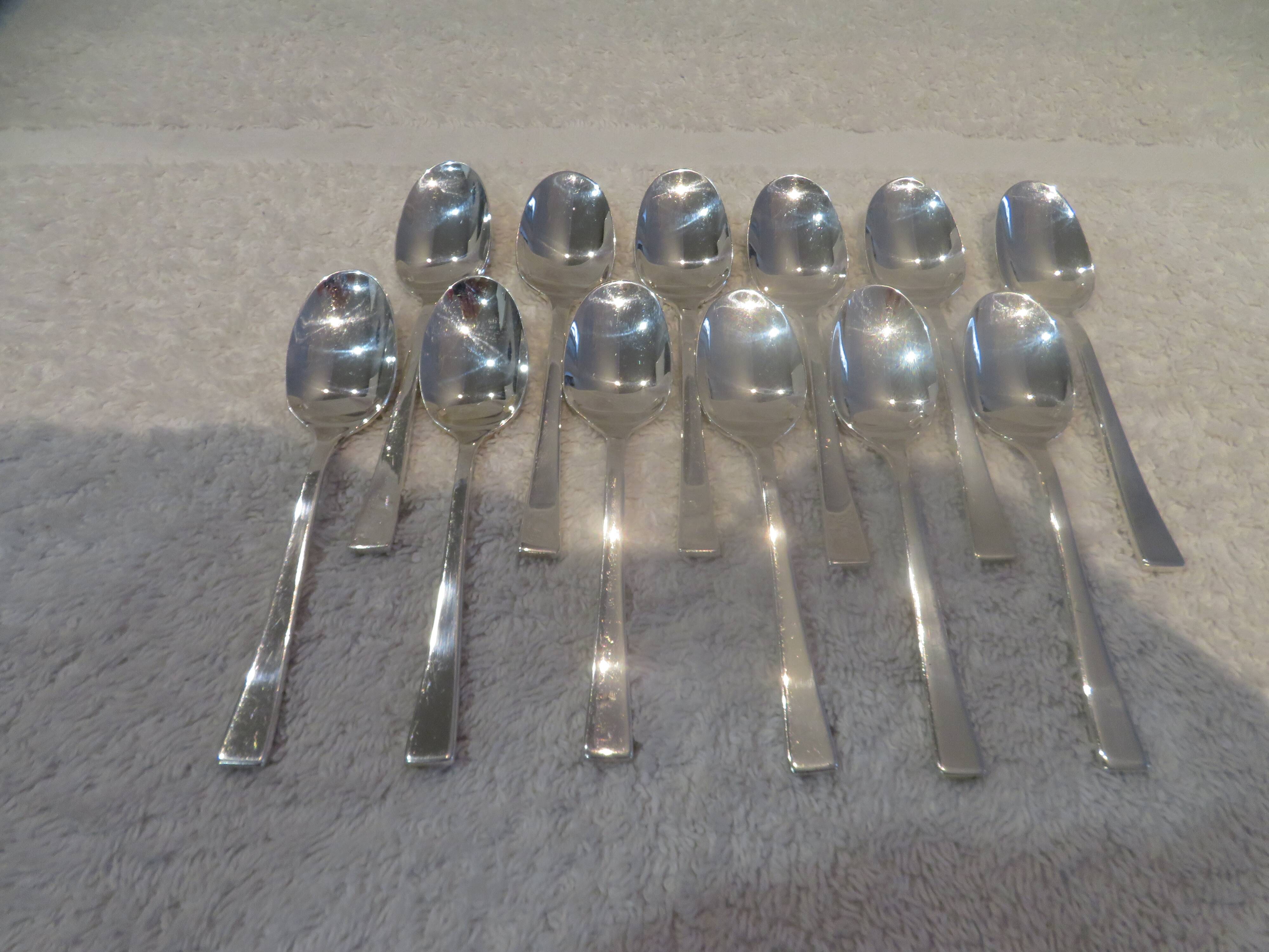 12 Christofle Concorde silver-plated mocha spoons, 10.1 cm