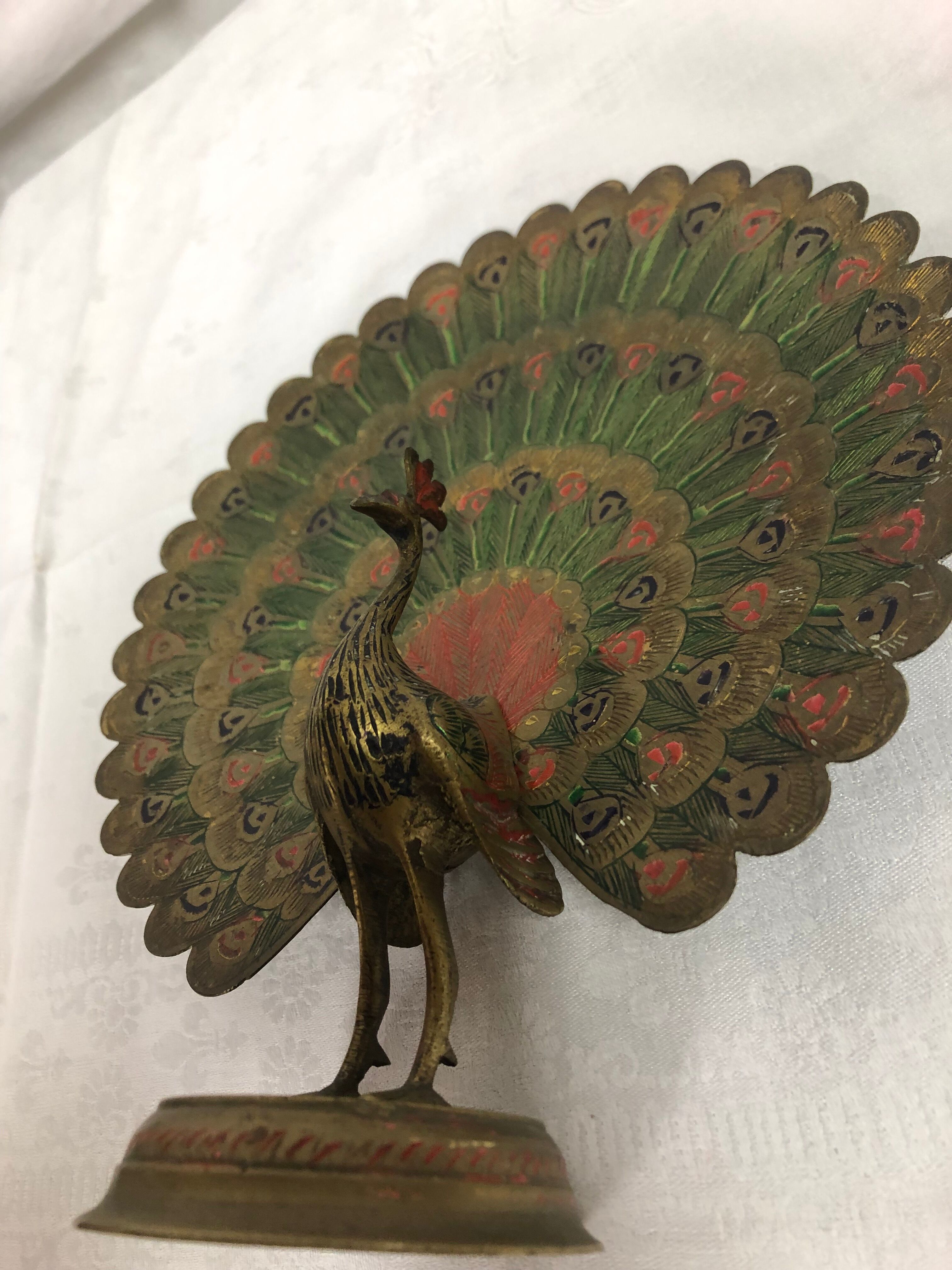 Vintage brass peacock 1960