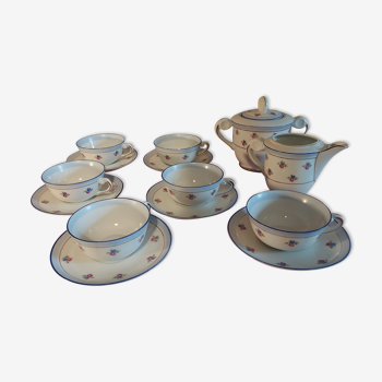 Chauvigny porcelain tea set six cups